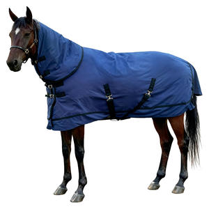 Couverture d'hiver pour cheval imperméable de haute qualité 1600D |   Couverture lourde avec enveloppe pour le cou et le ventre |   Housse de protection pour chevaux d'extérieur de 75 pouces - Product Image 1