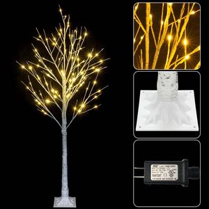 Albero di Natale Artificiale con Fiocchi di Neve, 4 Piedi, 48 Luci LED, Decorazione per Casa, Feste, Natale, Matrimoni - Product Image 5