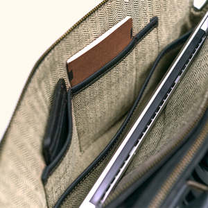 Elite Craft Genuine Leather Laptop <b>Briefcase</b> for Men Premium Minimalist Business Bag with Shoulder Strap Wholesale Supply - Product Image 6