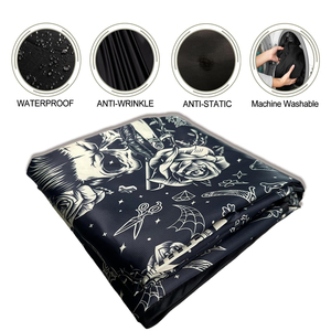 ผ้าคลุมตัดผมโพลีเอสเตอร์พอนจีกันน้ำสำหรับร้านทำผม พร้อมตะขอซิลิโคน รับผลิตตามสั่งพร้อมโลโก้ขายส่ง - Product Image 5