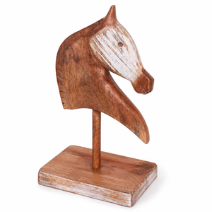Sculpture de tête de cheval en bois sculptée à la main, décoration d'intérieur, art artisanal indien - Product Image 3
