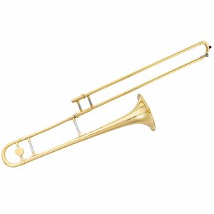 Trombone ténor professionnel en Si bémol pour débutant, laqué or, avec étui de transport, kit de nettoyage, gants et trompette en laiton pour instrument alto - Product Image 2