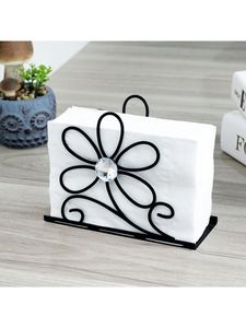 Metal Napkin Holder Black Cut Design Triangle Tissue Organizer Stylish Kitchen Dining <b>Table</b> Stand - Product Image 6
