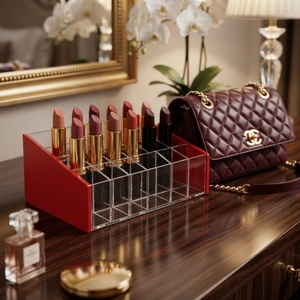 Clear Acrylic Lipstick Display Case Cosmetic Organiser <b>Storage</b> Holder for Makeup Collection Retail Counter Display - Product Image 3