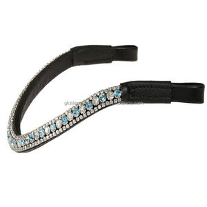 Cristales brillantes de lujo de alta calidad, cadena de diamante, diseñador, banda de frente de caballo de cuero hecha a medida en tamaños de mazorca completos, el mejor precio - Product Image 1
