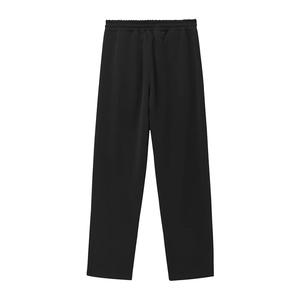 Pantalon de survêtement pour homme, taille élastique, cordon de serrage, bande latérale, bas ouvert, tricoté, coupe ample, léger, écologique - Product Image 2