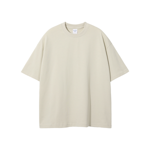 T-shirt en coton noir surdimensionné pour homme, col rond, manches courtes, jersey uni décontracté, couleur unie - Product Image 3