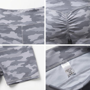 Camo Printed <b>Women</b> <b>Compression</b> <b>Shorts</b> Eco-Friendly Gym Workout <b>Shorts</b> Ladies Breathable <b>Short</b> Tights Ladies Mid Waist Yoga <b>Short</b> - Product Image 5