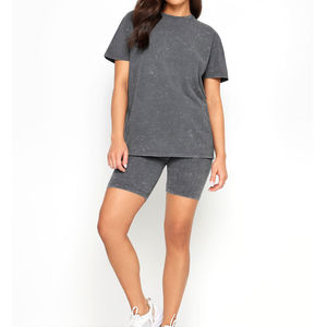 T-shirt Femme Délavé à l'Acide Haute Qualité, Style Vintage Streetwear, 100% Coton Toile, Personnalisable, Prix de Gros OEM, Meilleures Ventes - Product Image 2