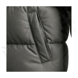 Hooded Quilted Waterproof <b>Bubble</b> Jacket Black Full Sleeve Winter Windproof Cotton Shell Knitted Fabric Polyester Filling Stand - Product Image 5