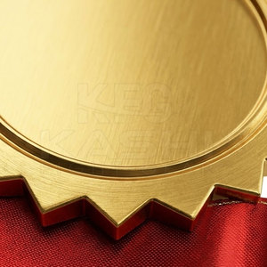 Premium Winner Medal <b>Red</b> <b>Ribbon</b> Design Engraving Ready Customizable High Quality Steel Construction for Competitions School - Product Image 6