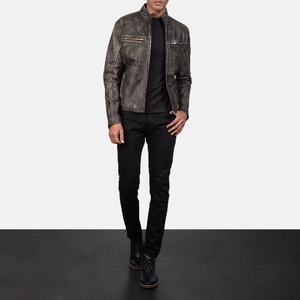 Custom Embroidery Men's <b>Leather</b> <b>Jacket</b> 2026 Hot Selling Premium <b>Crocodile</b> Skin Men's <b>Leather</b> <b>Jacket</b> - Product Image 2
