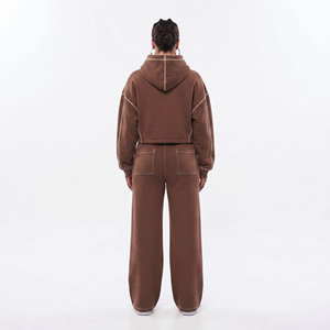 Women <b>Plus</b> <b>Size</b> Cropped Hoodie Wide Leg Tracksuit Two Piece Fleece Sweat <b>Set</b> <b>Plus</b> <b>Size</b> Cropped Hoodie <b>Jogger</b> Ladies Tracksuit - Product Image 2
