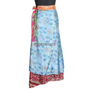 New Silk <b>Wrap</b> Dress From India Reversible Sari Recycle Silk <b>Beach</b> Party Wear <b>Wrap</b> Around Skirt Indian Latest Design Print <b>Wrap</b> - Product Image 1