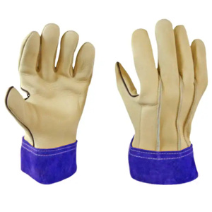 Gants de soudage TIG en cuir de buffle pleine fleur et croûte, ignifuges, robustes, résistants aux étincelles, pour la construction et le barbecue, protection des mains pour soudeurs - Product Image 4