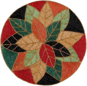 Set de table brodé perlé personnalisé, motif floral, artisanat, tapis et sous-plats perlés, meilleur prix - Product Image 6