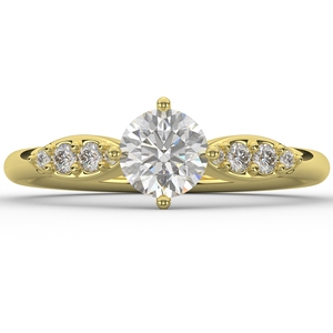 Anillo de Plata S925 con Moissanita Redonda Facetada y Diamantes Brillantes Laterales, Regalo Especial de San Valentín para Mujer - Product Image 5