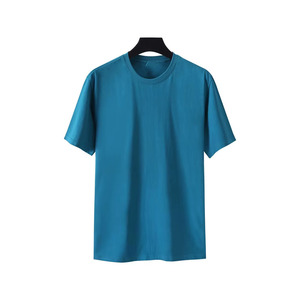 เสื้อยืดลำลองผู้ชายสำหรับฤดูร้อน ผ้าฝ้าย 100% แขนสั้น คอกลม เสื้อพื้นฐาน สีพื้นเรียบง่าย เสื้อแขนสั้น เสื้อยืด - Product Image 4