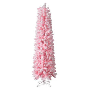 Árbol de Navidad Artificial de Pino de 7.5 Pies con Nieve Artificial, Sin Luces, Marca 641 Bran, Tipo Lápiz - Product Image 1