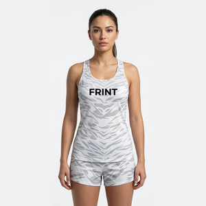 Custom OEM ODM Logo Sports <b>Women</b> Activewear Tank <b>Top</b> and Shorts Set Sleeveless Fitness Vest Sports Bra <b>Camo</b> Print Workout Outfit - Product Image 4
