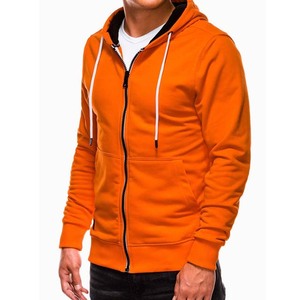 Sudadera con Capucha de Alta Calidad, Estilo Vintage, con Cierre, para Hombre, Ropa Urbana, de Algodón y Felpa, Ecológica, Resistente al Viento, para Invierno, Color Naranja, Bordada - Product Image 2