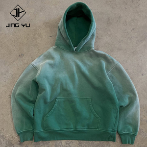Unisex Pink Hooded Sweatshirt Regular Fit Solid Color Casual French Terry Knitted Autumn Wear - Product Image 2