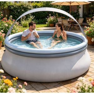 Tenda Parasole Gonfiabile per 4 Persone per Grandi Piscine 94.5 X 55.5 in PVC Resistente agli Strappi con Kit di Riparazione Gonfiabile - Product Image 3