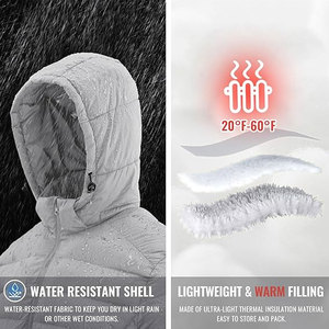 เสื้อแจ็คเก็ตพัฟเฟอร์มีฮู้ดสำหรับผู้ชาย OEM พร้อมฮู้ดที่ถอดออกได้ เสื้อโค้ทกันน้ำน้ำหนักเบาสำหรับฤดูหนาวพร้อมแถบรัดข้อมือแบบยืดหยุ่น - Product Image 4