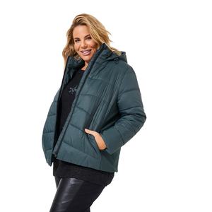 Prix d'usine 2026 – Manteau d'hiver court matelassé pour femme 100 % polyester avec fermeture éclair – Blouson uni pour femme - Product Image 6