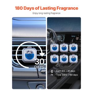 Confezione da 6 Deodoranti per Auto con Fragranza a Lunga Durata da 4ml, Profumo di Auto Nuova, Clip per Bocchette di Ventilazione, Intensità Regolabile per 180 Giorni - Product Image 3