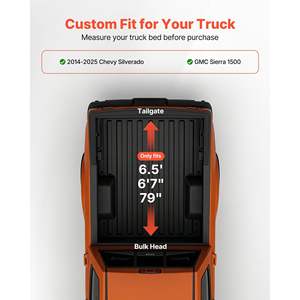 Morbida copertura del Tonneau del letto del camion 6.5ft per 14-25 Silverado/Sierra 1500 Roll-Up Design - Product Image 2