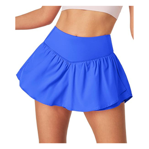 Jupe courte bleu roi personnalisée pour femme, best-seller, deux-en-un avec doublure de compression extensible, vêtement de sport d'extérieur, contrôle du ventre - Product Image 1