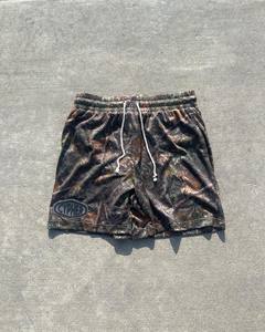 Shorts en maille pour homme, camouflage noir gris beige, cordon de serrage, streetwear décontracté, respirant, shorts de sport - Product Image 5