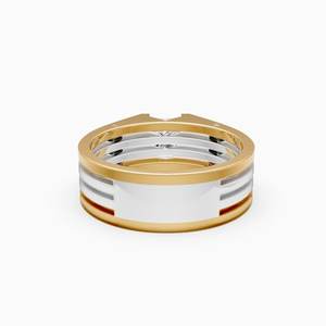 Bague unique en moissanite taille princesse 4 mm bicolore avec argent 925 pour homme, cadeau idéal pour anniversaire, fête, ou comme breloque. - Product Image 4