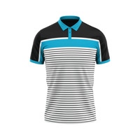 Conjuntos de Camisetas Polo a Rayas Negras y Azules, Ropa Deportiva Personalizada, Transpirable, de Secado Rápido, Elástica en Cuatro Direcciones, Unisex, OEM/ODM