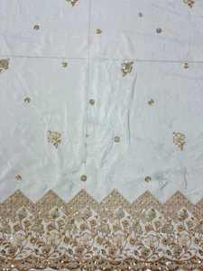 Tissu brodé perlé Dobby 100% soie pour robes de mariée, dentelle et vêtements pour filles - Fournisseur et fabricant sur mesure - Product Image 1