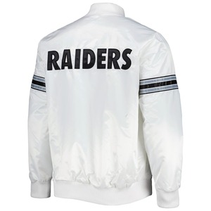 Chaqueta Bomber Blanca de los Oakland Raiders para Hombre, con Logotipo Bordado, Cuello Alto, Estilo Casual para Otoño - Product Image 2