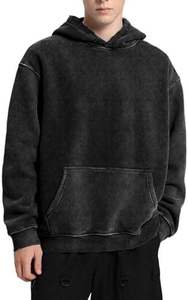 Sudadera con Capucha Unisex de Moda, Lisa, de Algodón con Lavado Ácido, Informal, para Diseño y Estampado Personalizados - Product Image 2