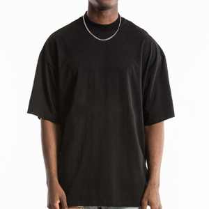 Camiseta de algodón grueso lavado para hombre, 180 g/m², camisetas extragrandes para hombre al por mayor - Product Image 6