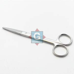 Ciseaux manuels de chirurgie et de pansement les plus vendus (type clip) 5,5 pouces, tranchants/à pointe arrondie, droits, en acier inoxydable de haute qualité - Product Image 1