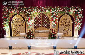 Lavish Design Wedding Stage Golden <b>Backdrop</b> <b>Frames</b> For Theme Wedding Victorian Style Black Gold Theme <b>Frames</b> for Reception Stage - Product Image 5