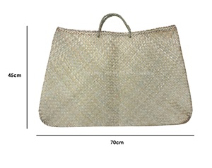 Big Sizes 40-70cm Woven Kete <b>Bag</b> Seagrass Woven Flax Maori Tote <b>Bag</b> Handwoven Rattan <b>Straw</b> <b>Bag</b> Big Sizes from Vietnam Factory - Product Image 2