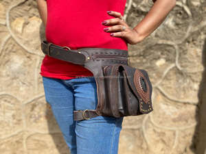 เข็มขัดรัดสะโพกมอเตอร์ไซค์สำหรับทุกเพศ,เข็มขัดสำหรับเดินทางกระเป๋าคาดเอวกระเป๋าคาดเอวเข็มขัดหนังสำหรับนักขี่จักรยาน - Product Image 4