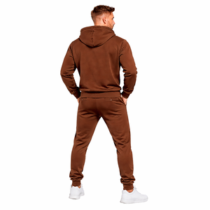 Men's Sports Tracksuit <b>Brown</b> Hoodie <b>Jogger</b> Pants Set Gym Workout Fitness Training Suit Custom Logo OEM Wholesale - Product Image 5