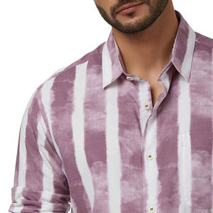 เสื้อเชิ้ตแขนยาวสำหรับผู้ชาย, เสื้อเชิ้ตแฟชั่นลำลองคอปกตั้งพิมพ์ลายเสื้อหลวมกันยับสำหรับวันหยุด - Product Image 4