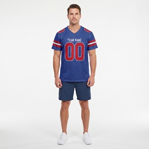 Camiseta de Fútbol Americano Personalizada para Hombre, Manga Corta, Transpirable, Ropa Deportiva de Equipo, 100% Poliéster, Todas las Temporadas, OEM ODM, Sin Costuras - Product Image 1