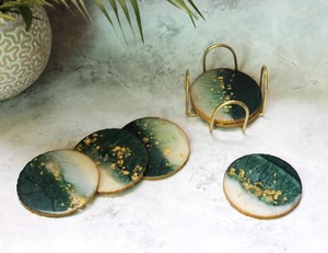 Resin Drink Coasters Decorative <b>Table</b> Mats Stylish Durable Surface <b>Protectors</b> Elegant Premium Dining - Product Image 1
