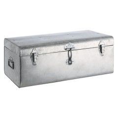 <b>Metal</b> Storage Trunk Rectangular Hinged Lid Industrial Design <b>Tools</b> <b>Box</b> 1 Layer With Lock Mechanism - Product Image 1