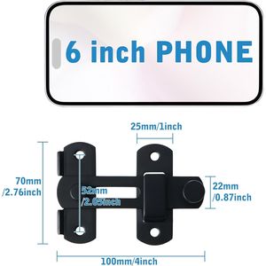 Loquet de sécurité robuste en acier inoxydable SUS304 de 4 pouces pour portes coulissantes, portes françaises, portails en bois et portes de grange - Product Image 3