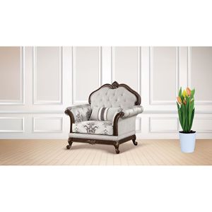 Set da soggiorno con bottone bianco 5 pz stile tradizionale Gloria - Product Image 4